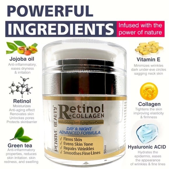 Pensive Beauty Retinol & Collagen Day & Night Anti-Aging Face Cream - Picture 9 of 11
